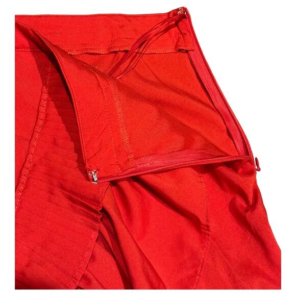 LULUMARI Red Overlap Maxi Frill High Low Skirt size medium - Picture 6 of 9